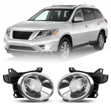 Imagem de Misakomo Faróis de neblina - Conjunto de faróis de neblina dianteiros compatível com Nissan Pathfinder 2013 2014 2015 2016 - Kit de substituição de farol de neblina de substituição para 622563KA0B