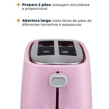 Imagem de Torradeira Rosa Britânia 6 Níveis De Tostagem 750W Btr04Rs - Britania