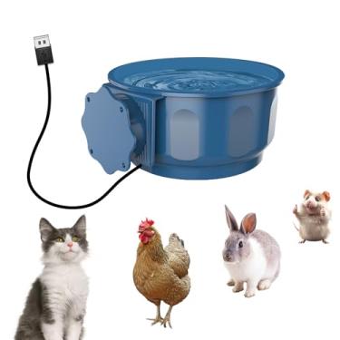 Imagem de Enjoying Tigela aquecida para animais de estimação para ambientes internos, pequena tigela térmica para água/alimentos para gatos, filhotes, frango, aquecedor, pratos para pendurar, 590 ml