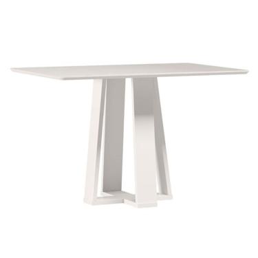 Imagem de Mesa De Jantar Rubi 120x80 Cm Com Vidro Off White – New Ceval