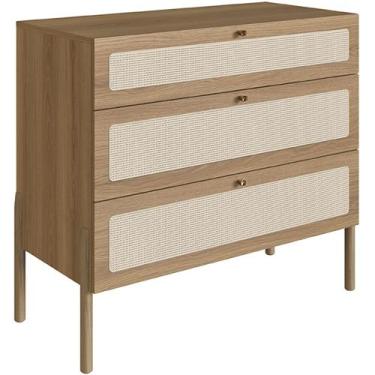 Imagem de Cômoda Com 03 Gavetas Para Quarto Closet Pés Madeira Moss A03 Hanover 