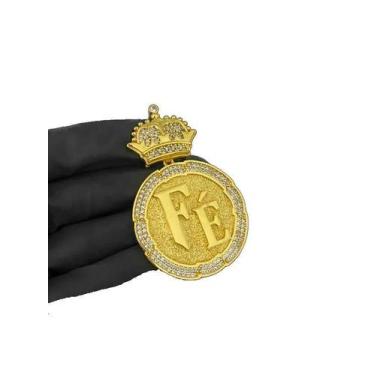 Imagem de Pingente Fé Personalizado (G) - Banhado A Ouro 18K - Tojoia18K