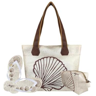 Imagem de Kit Feminino Praia Bolsa Chinelo Necessaire Magicc Kit-245 (Multicolorido, 33/34)