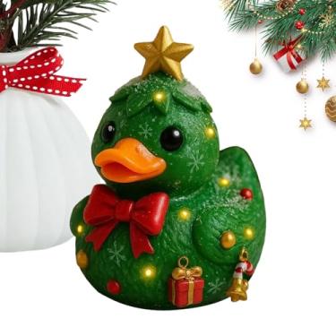 Imagem de Rrlihjgu Patos de Borracha de Temporada - Pequenos Patos de Gengibre Natalino - Decoração para Secretária com Textura de Bengala Doce e Árvore de Natal para Local de Trabalho Festas Balcão Quarto
