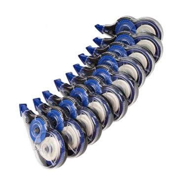 Imagem de Esquirla 10x Fita Corretiva com Dispensador Limpeza Rápida Fácil de Usar Portátil Resistente a Rasgos para Planejador de Crianças Diário de Trabalho, Preto