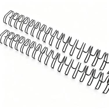 Imagem de Pente de encadernação de fio espiral de 1/2 polegada, pacote com 100 espinhas pretas para encadernação de fio de laço duplo, passo 3:1, serve para tamanho A4, comporta até 100 folhas, para escritório
