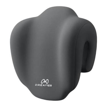 Imagem de KiBcsLic Almofada para cochilo, suporte de pescoço para cadeira de trabalho, pausa para almoço multifuncional para adultos, estudantes, almofada de pescoço, Cinza Escuro