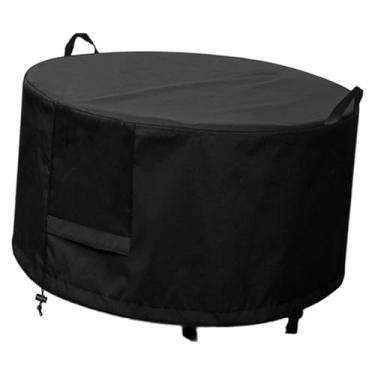 Imagem de Baoblaze Capa para fogueira redonda para lareira externa com alça, à prova de poeira e premium, com protetor de orifício de ventilação para pátio externo, 92 Cm X 92 Cm X 51