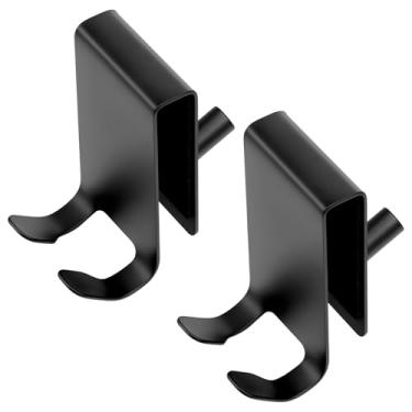 Imagem de LZVXTYM 2 ganchos de toalha dupla face sobre a porta, gancho de toalha de porta de chuveiro, cabide de roupão de banho de aço inoxidável com almofada de esponja antiderrapante, suporte para portas de