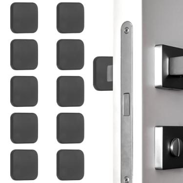 Imagem de PATIKIL 10 peças de protetor de parede para maçanetas de porta, 4,6 cm quadradas, batentes de porta autoadesivos, almofada de para-choque, protetor de parede silencioso para geladeira, casa