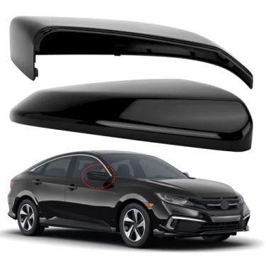 Imagem de LOIYLLEN Substituição da capa do espelho lateral do passageiro para Honda Civic 2016-2021, Insight 2019-2021 - Capas de espelho do lado direito, tampa dos espelhos retrovisores pretos