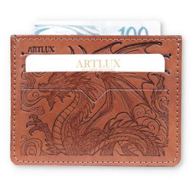 Imagem de Porta Cartão e CNH Slim Dragão Artlux 3091, Caramelo, Sintetico