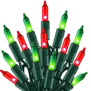 Imagem de Luzes de corda de Natal TW SHINE 6,1 m 100% vermelhas e verdes incande