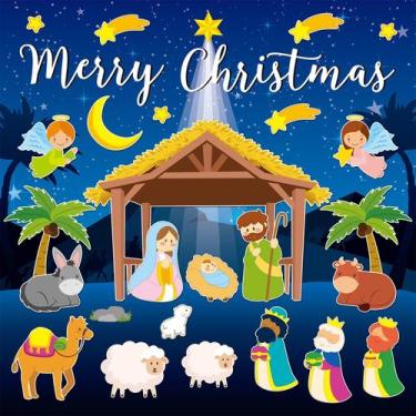 Imagem de Set de Tablero de Avisos del Nacimiento de Navidad gisgfim de 52 pieza