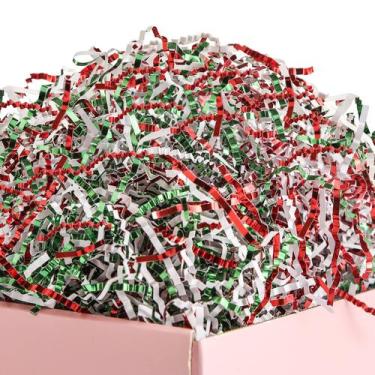 Imagem de Embrulho de presente UNIQOOO 0,5 kg Metálico Vermelho Verde Branco Enc