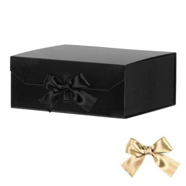 Imagem de Caixas de presente GoooodGift Black Large com fitas 33x28x13,5 cm