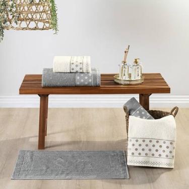 Imagem de Jogo de Toalha Banho 5 Peças 100% Algodão Petit Poá - Linda Casa, Gran