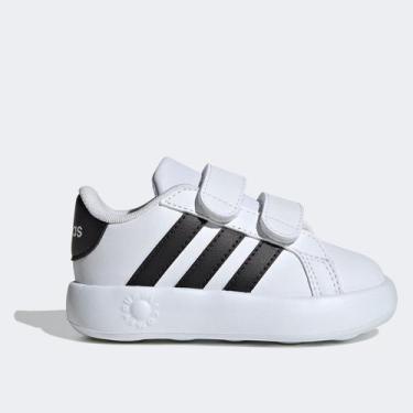 Imagem de Tênis Bebê Adidas Grand Court 2.0, Branco, Preto, 25