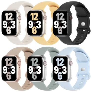 Imagem de Pulseira Apple Watch Slimband de silicone, pacote com 6, 38 mm a 49 mm