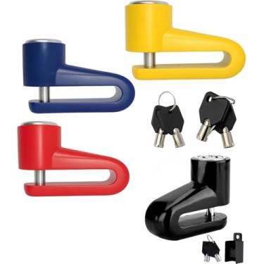 Imagem de Cadeado Trava de Disco Universal para Moto e Bicicleta – Antifurto com Trava Reforçada em Aço, Alta Segurança para Freio a Disco (COR ALEATÓRIA)