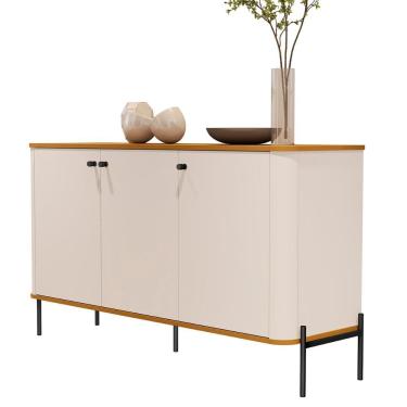 Imagem de Aparador Buffet Tucupí Sala com 3 Portas e Pés de Metal