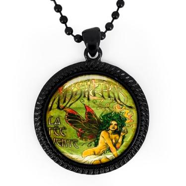 Imagem de Colar de fada do absinto - Art Nouveau vitoriano, joia de álcool, prata ou preto feito à mão - 273-RN, Large, Metal, Sem Pedra Preciosa