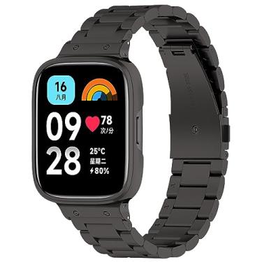 Imagem de Pulseira de relógio compatível com Redmi Watch 3 Active/Watch 3 Lite, pulseira de relógio inteligente de metal de aço inoxidável com capa, pulseiras ajustáveis para Redmi Watch 3 Active para mulheres e homens