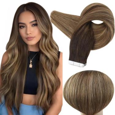 Imagem de Fita adesiva em extensões de cabelo Full Shine 22cm Cabelo humano 50g
