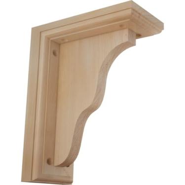Imagem de Ekena Millwork Suporte BKT03X07X09HAMA, 8,8 cm L x 17,8 cm P x 23,8 cm A, bordo