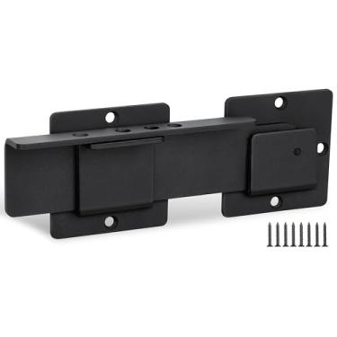 Imagem de KINJOUZ Trava de porta flip de 23 cm com 4 furos para cadeado, trava ajustável de aço carbono extra pesado de 4 mm para portões deslizantes/giratórios, cerca de madeira ao ar livre, celeiro, galpão