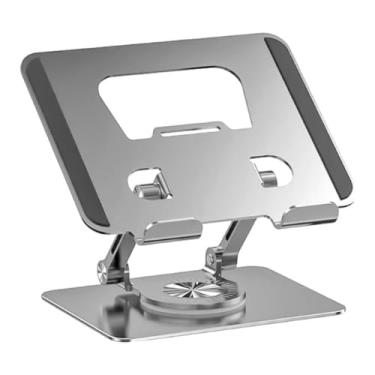 Imagem de Suporte para Notebook Ajustável em Alumínio, Base Ergonômica Portátil, Prata, Altura Regulável