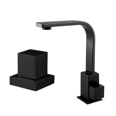 Imagem de Kit Torneira Lavabo Bancada Preto Fosco + Acabamento C 100 Metal Padrão Deca