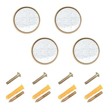 Imagem de Burbuja Modern Waves Maçanetas de Armário de Cozinha Pacote com 4 Puxadores de Gaveta Redonda, Puxadores de Gaveta com Parafusos para Cozinha, Quarto, Armários e Armários