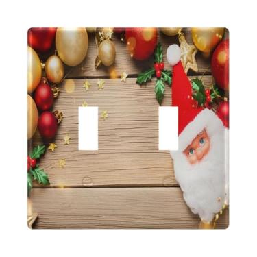 Imagem de Burbuja Capa de placa de parede para interruptor de luz de madeira de Natal, placa decorativa de parede, parafusos incluídos, 2 faixas