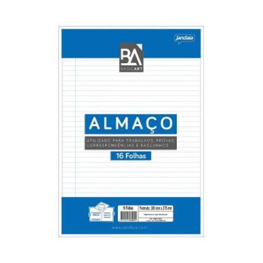 Imagem de Papel Almaço Pautado Jandaia Basic Art com Margem 16 Folhas 200x275mm,