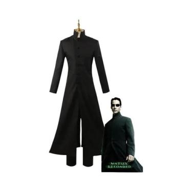Imagem de Casaco Longo Preto Matrix Neo Para Homens E Mulheres Fantasia Cosplay 