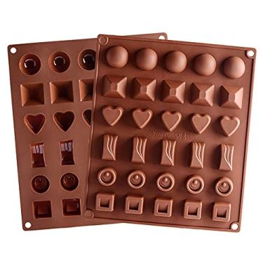Imagem de Molde de Panificação com 30 Gradeiras Silicone Grau Alimentar Multiforma Multifuncional Antiaderente para Bolo Chocolate Doce Gelado Mat