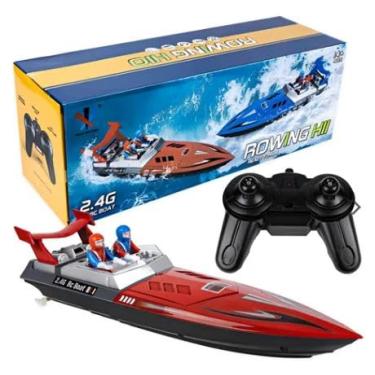 Imagem de Lancha Barco Rowing H11 (VERMELHO) - 35km/h Controle Remoto 2.4gh Bateria Alta Velocidade à Prova D'água Motor Duplo