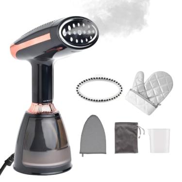 Imagem de Vaporizador de Roupas Portátil 1500W Aquecimento em 20 Segundos Removedor Rugas Tecidos com Tanque Água Removível Escova Tecido 3 Configurações Vapor