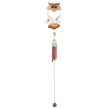 Imagem de ICE ARMOR 71 cm Carrilhão de vento de coruja de comprimento com coração Shpaed e estátua de pedra preciosa ornamento decoração de jardim ideias de decoração para inauguração de casa, feriados e