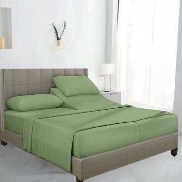 Imagem de SKY BEDDINGS Lençóis King divididos de luxo para cama ajustável - 100% algodão egípcio, 600 fios - 5 peças de lençóis King divididos - Lençóis de resfriamento com bolso profundo de 40,6 cm para cama