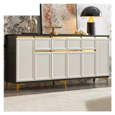 Imagem de Armário buffet aparador moderno minimalista armário de armazenamento de cozinha armário de vinho sala de estar armário lateral armário de chá armário de preparação aparador (190 * 40 * 85 cm)