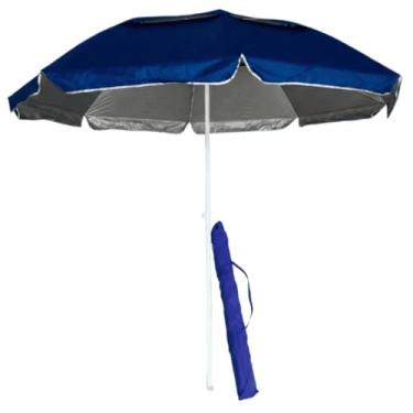 Imagem de Guarda Sol Ombrelone Grande Com Proteção UV Resistente Impermeável Haste De Metal Sol Praia Piscina Verão(Azul)