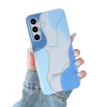 Imagem de DEFBSC Capa compatível com Samsung Galaxy S25 FE, design de arte em formato macio com capa protetora de telefone embutida, linda capa de TPU fina projetada para Samsung Galaxy S25 FE, azul