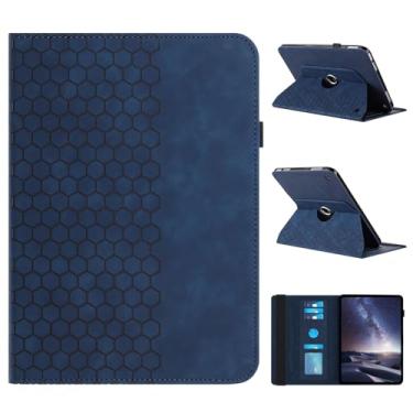 Imagem de Capa giratória para tablet Amazon Kindle Fire HD 10 e 10 Plus (13ª/11ª geração, versão 2023/2021) 10,1 polegadas - 360 graus com rotação de couro premium para Fire 10 Plus, azul