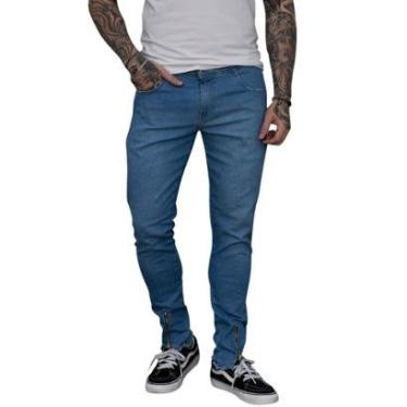 Imagem de Calça Masculina Jeans Super Skinny Com Ziper na Barra Power Elastano Premium-Masculino