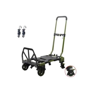 Imagem de Carrinho De Mão Com Capacidade De Carga De 300 Libras, Com 4 Rodas, Com Alça Retrátil,(Green)