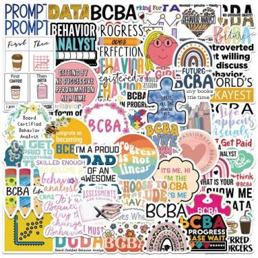 Imagem de Pacote de adesivos BCBA Behavior Analyst 50 unidades à prova d'água - 