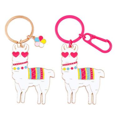 Imagem de Chaveiro Creative Llama, liga de zinco, anéis duplos em ouro e rosa - 
