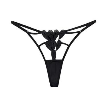 Imagem de Calcinha De Renda Transparente Com Cintura Baixa, G String Para Mulher